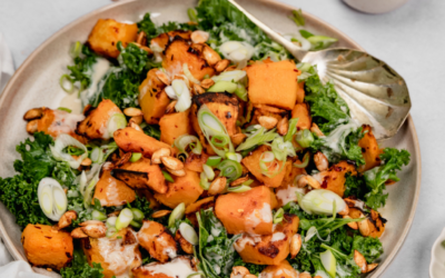 Dýňový salát s javorovým tahini dresinkem